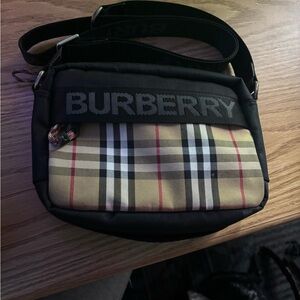 Burberry Black and Tan Men's Bag